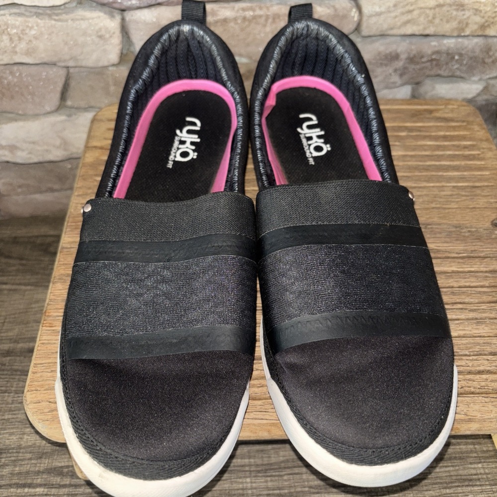 Ryka Mesh Lace Insert Slip-On Shoes - Olivera ,Black US 12M